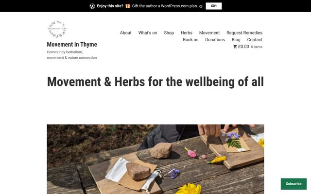 Movement in Thyme migration preview built with OffPress